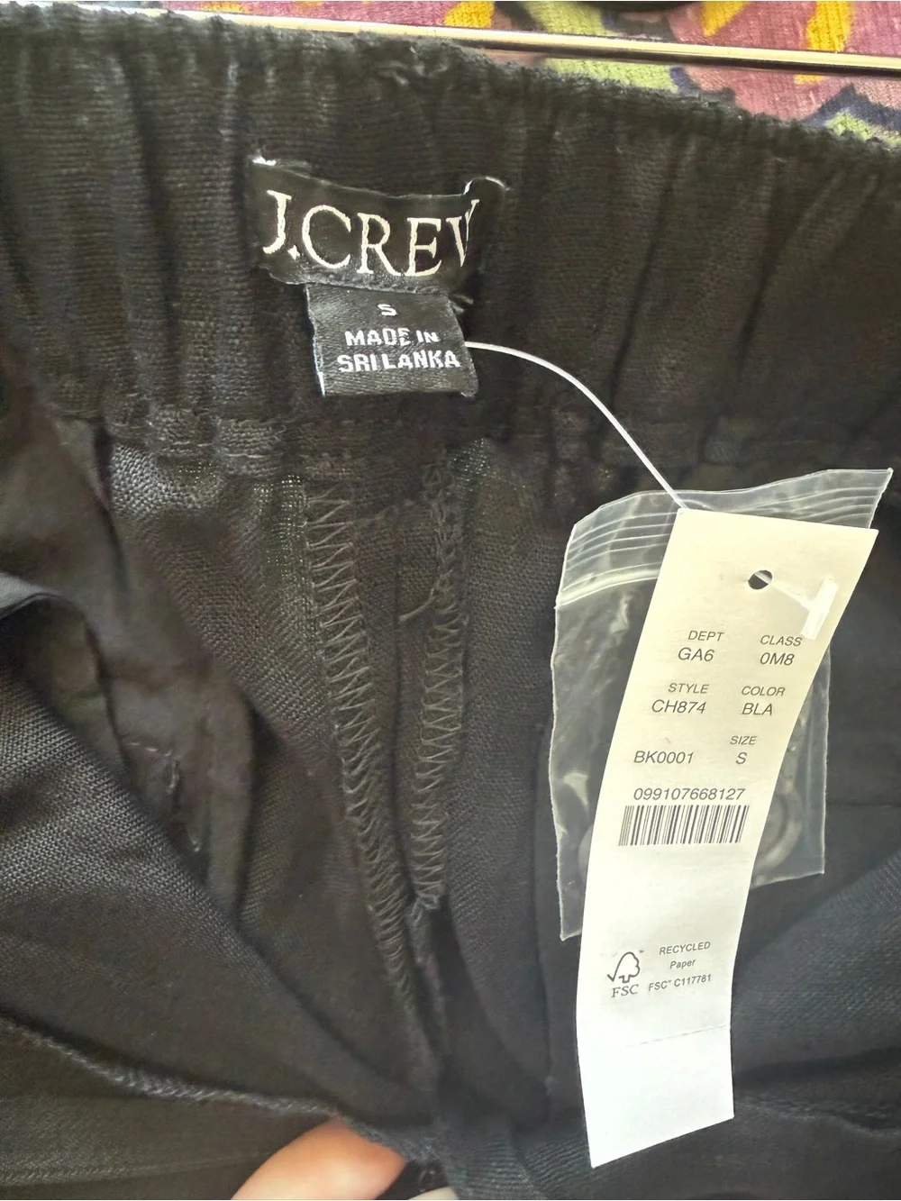 J. Crew Black High-Waist Linen-Blend Shorts - NWT
